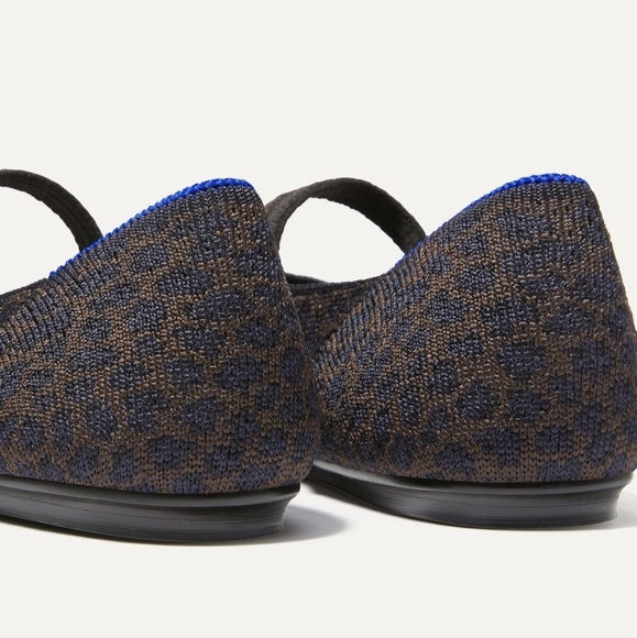 Rothy's The Square Mary Jane Chocolate Spot Leopard Animal Print Women's 7.5 - Picture 3 of 14